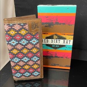 Red Dirt Hat Co Patterned Leather Rodeo Wallet